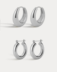 Baby Amalfi & Marbella Hoops - Silver (Ships Mid June)