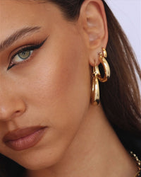 Luv Aj Baby Amalfi Hoops in Gold on Model View 6