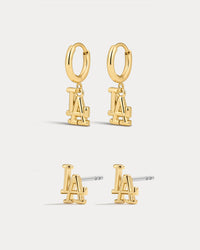 Bijoux MLB Logo Earrings Bundle - Gold View 4