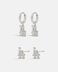 Bijoux MLB Logo Earrings Bundle - Silver View 5