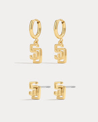 Bijoux MLB Logo Earrings Bundle - Gold View 5