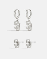 Bijoux MLB Logo Earrings Bundle - Silver View 4