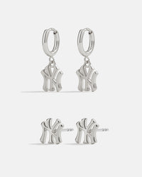Bijoux MLB Logo Earrings Bundle - Silver