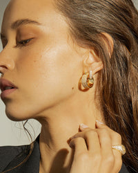 Luv Aj Baby Pave Huggies in Gold View 2