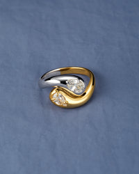 The Luv Aj Bianco Nero Interlock Ring flat lay photo  View 2