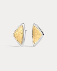 The Luv Aj Bianco Nero Studs in Silver on white background View 1