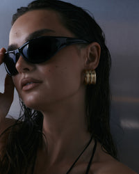 The Luv Aj Canyon Hoops in Gold on Model View 2