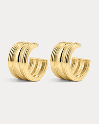The Luv Aj Canyon Hoops in Gold on white background View 1