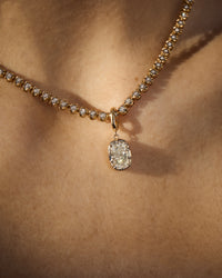 The Luv Aj Fine Diamond Georgian Pendant on the Luv Aj Fine One and Only Tennis Necklace in Gold  View 4