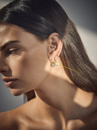 The Luv Aj Fine Georgian Hoop Earrings on model  View 3