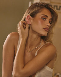 The Luv Aj Georgia Stone Huggies in Gold on Model View 4