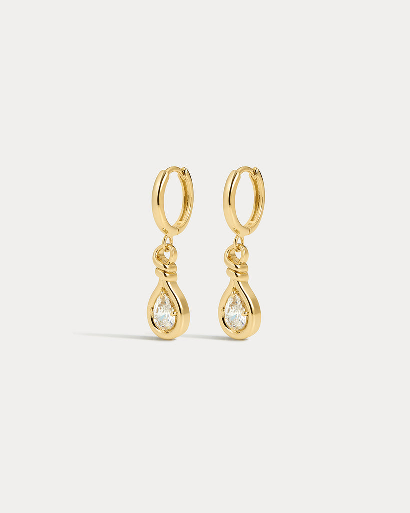 The Luv Aj Georgia Stone Knot Hoops- Gold | Luv Aj
