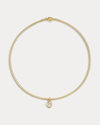 The Luv Aj Georgia Stone Omega Necklace in Gold on white background View 1