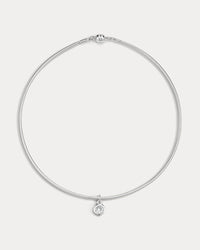 The Georgia Stone Omega Necklace in silver on white background View 1