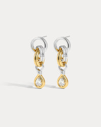 The Luv Aj Georgia Stone Twisted Studs in Silver on white background View 1