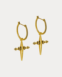 Cross Hoops- Gold View 1