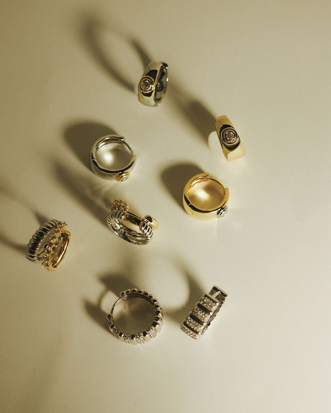 The Luv Aj Luna Bezel Hoops-Gold | Luv Aj
