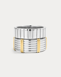 The Luv Aj Luna Bezel Ring Set in Silver on a white background View 1