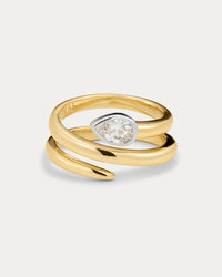 The Luv Aj Marais Coil Ring in Gold on white background View 1