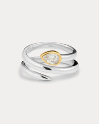 The Luv Aj Marais Coil Ring in Silver on White Background View 1
