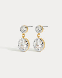 The Luv Aj Marais Drop Studs in Gold on white background View 1