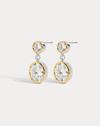 The Luv Aj Marais Drop Studs in Silver on white background View 1