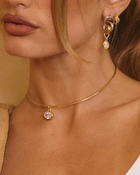 The Luv Aj Marais Pendant Wire Necklace in Gold on Model  View 2