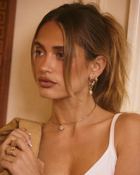 The Luv Aj Marais Pendant Wire Necklace in Gold on Model  View 3
