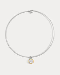 The Luv Aj Marais Pendant Wire Necklace in Silver on white background View 1