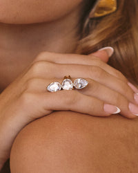 The Luv Aj Marais Triple Statement Ring on model's hand View 2