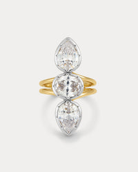 The Luv Aj Marais Triple Statement ring with white background View 1