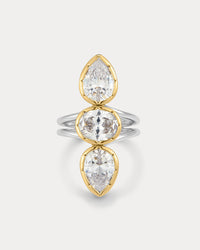 The Luv Aj Marais Triple Statement Ring in Silver on white background View 1