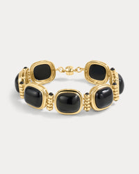 The Luv Aj Midnight Mesa Beaded Necklace in Gold on white background View 1