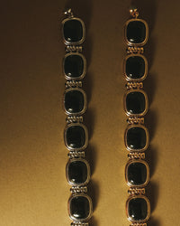 The Luv Aj Midnight Beaded Bracelet in Gold and Silver on Golden background View 3