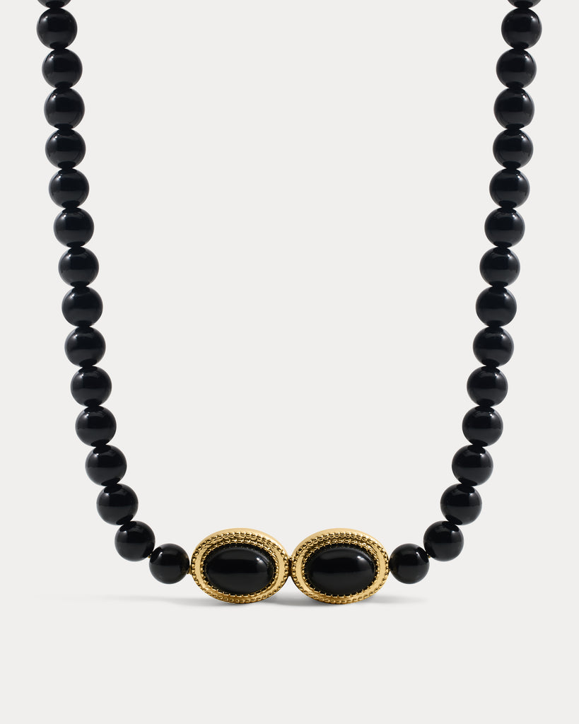 The Luv Aj Midnight Mesa Beaded Necklace-Gold | Luv Aj