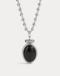 The Luv Aj Midnight Mesa Pendant Necklace in Silver on white background View 1