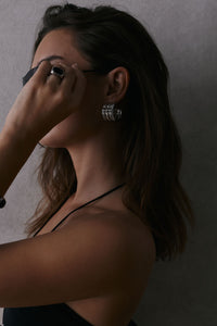 The Luv Aj Midnight Mesa Signet Ring in Silver on Model  View 3