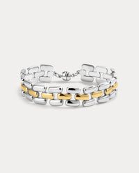 The Luv Aj Noir Link Bracelet in Silver on white background View 1