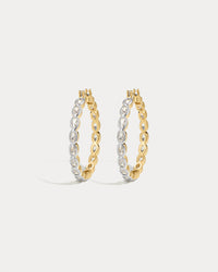 The Luv Aj Palais Eternity Hoops in gold on white background View 1