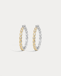 The Luv Aj Palais Eternity Hoops in Silver on white background View 1