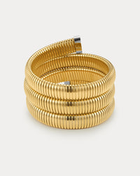 The Luv Aj Palais Snake Chain Bracelet in Gold on white background View 3