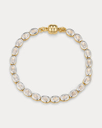 The Luv Aj Palais Tennis Bracelet in Gold on white background View 1