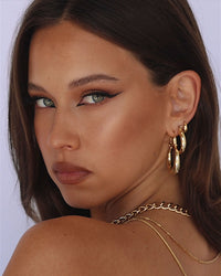 Luv Aj Plain Amalfi Huggies Gold on model in stack View 3