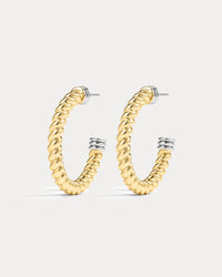 The Luv Aj Sierra Rope Hoops in Gold on white background View 1