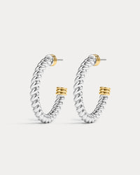 The Luv Aj Sierra Rope Hoops in Silver on white background View 1