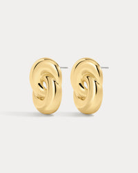 The Solstice Knot Studs-Gold