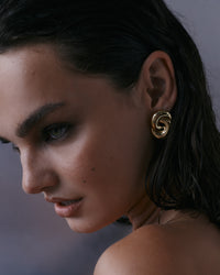 The Solstice Knot Studs-Gold view 2