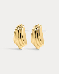 The Luv Aj Sundown Statement studs in gold on white background View 1