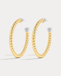 The Luv Aj XL Sierra Rope Hoops in Gold on white background View 1