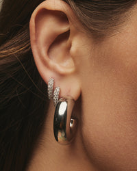 Luv Aj Baby Pave Huggies in Silver  View 2